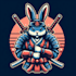 make eye catching rabbit samurai mascot logo within new concepts