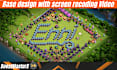 design your name with screen recoding video on coc base using walls