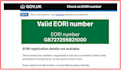 provide an eori number for UK based companies