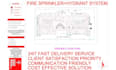 design fire safety plan, evacuation route, fire hydrant, alarm and sprinkler