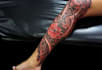create a geometric sleeve tattoo design
