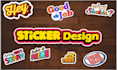 custom typography sticker designs for you