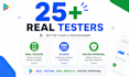 provide 12 testers or 20 testers for google play closed testing and guide