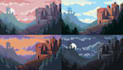 create fantasy pixel art scene