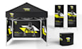 design canopy tent, table cover , backdrop and feather flag