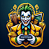 create beautiful yellow joker gaming mascot logo new concepts