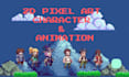 do custom pixel art, character design, 2d spritesheet, 2d pixel art animation