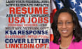 write federal resume for ksas response, executive, military, government resume