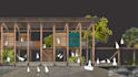 render 2d architectural visualization, photomontage style