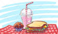 draw tasty food art