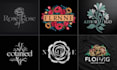 create floral rose botanical flowers logo
