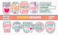 do awesome typography sticker design for you