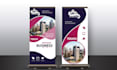 a roll up banner, retractable banner, pull up, or roller banner