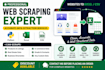 do python web scraping, data extraction and deliver clean data in excel or CSV
