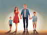 draw a vector art family portrait