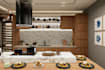 create luxury modern kitchen interior with photorealistic 3d render