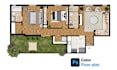 render 2d floor plan with furniture layout for real estate and interior design