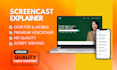 create 4k screencast tutorials and explainer videos for website or app
