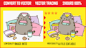 vectorize image convert picture to line art and recreate avatar by outlining