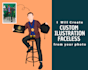 create costum illustration faceless from your photo