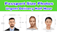 professional passport size, id, stamp, visa photo from any picture half hour