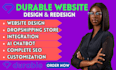 design, build modern durable ai website, customize, redesign durable ai website