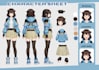 draw anime art character sheet or reference sheet design vtuber model