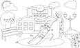 illustrate children colouring book page and amazon KDP