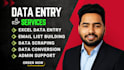 do data entry, insert data, data scraping, email leads, pdf to excel