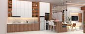 design kitchen, bathroom interior and 3d rendering