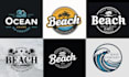 design professional beach ocean wave or vacation logo