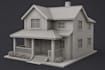 create a 3d printable building model stl for miniature and architecture