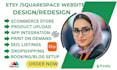 design redesign modern squarespace website development setup etsy pod booking