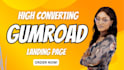 help design a modern, mobile optimized gumroad sales page for ebook, course, dp