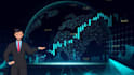 design amazing trading backgrounds with logo and character