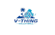 summer beach volleyball logo design