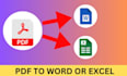 do PDF conversion, excel or word data entry, copy paste