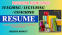 craft teaching resume, cover letter, linkedin optimisation