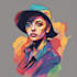 create a face into color vector art portrait