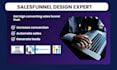 design high converting sales funnel on clickfunnels, ghl, kajabi , or systeme io