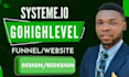 gohighlevel landing page systeme io sales funnel systeme io website ghl expert
