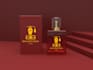 design luxury perfume label and bottle and packaging box