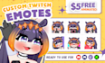 draw twitch emotes, chibi emotes, animated emotes, and sub badges for you