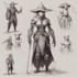 make a fantasy concept art illustration characters