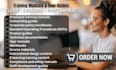 create training course manual, company manual, employee handbook and user guides