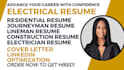 write residential commercial journeyman technician lineman electrician resume cv