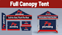 do canopy tent design,table cover,flag design ,back wall,sides wall
