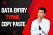 do fast and accurate data entry, copy paste  service