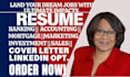 write sales, finance, marketing, executive CEO, svp, cto, cfo, banking resume