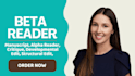 be your fantasy beta reader, alpha reader, fantasy reader, developmental edit